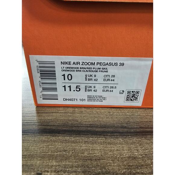 NIKE Air Zoom Pegasus 39 Running Shoes Mens 10‎ Light Orewood Plumb Purple - Picture 9 of 16